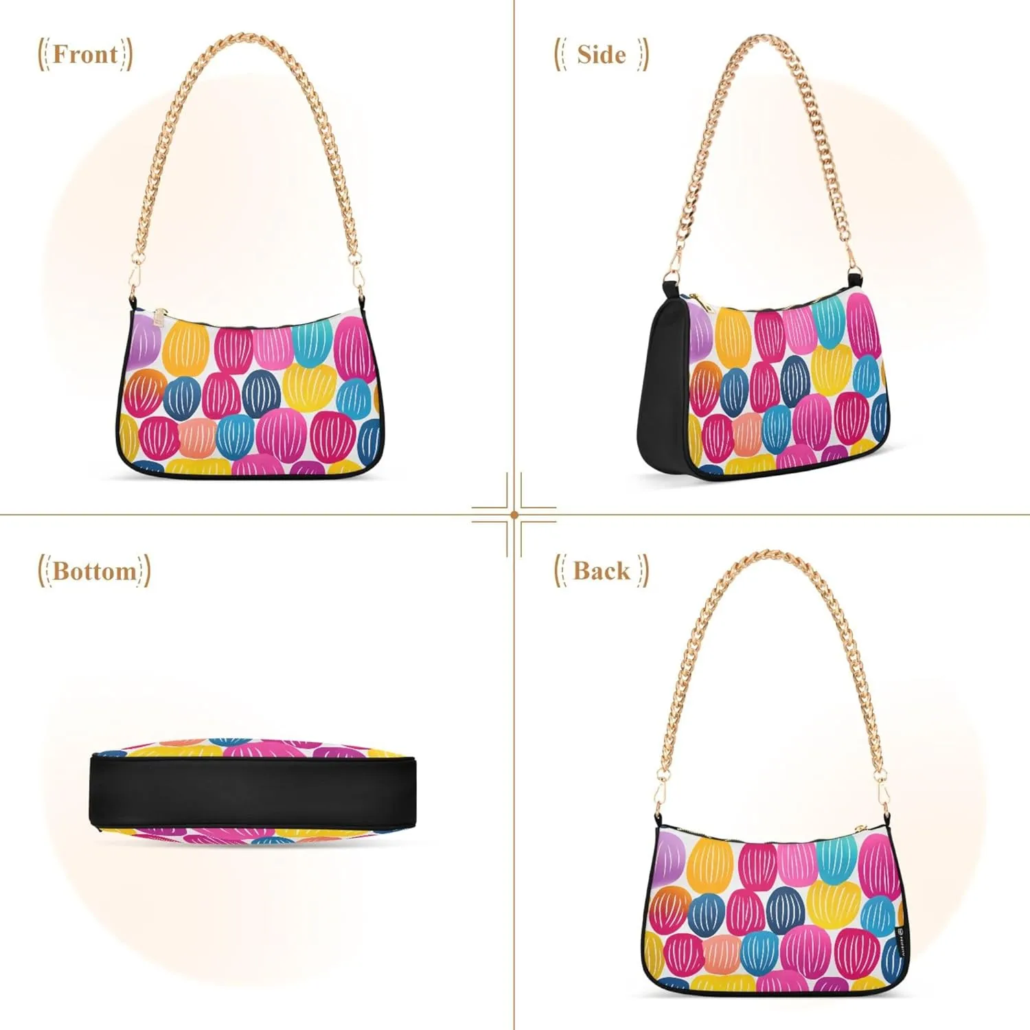 Women's Handbags Tote Crossbody Bag Stylish Purse Ladies Shoulder Bag Handbag 3d Neon Love Heart Crescent Bag