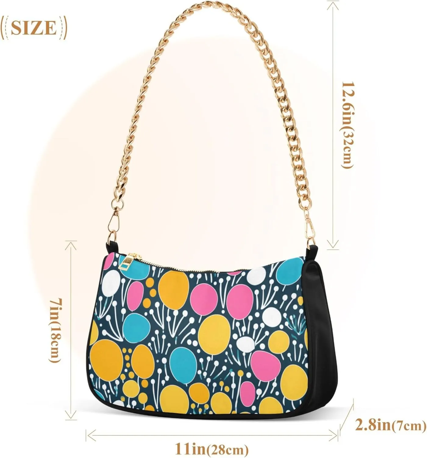 Women's Handbags Tote Crossbody Bag Stylish Purse Ladies Shoulder Bag Handbag 3d Neon Love Heart Crescent Bag
