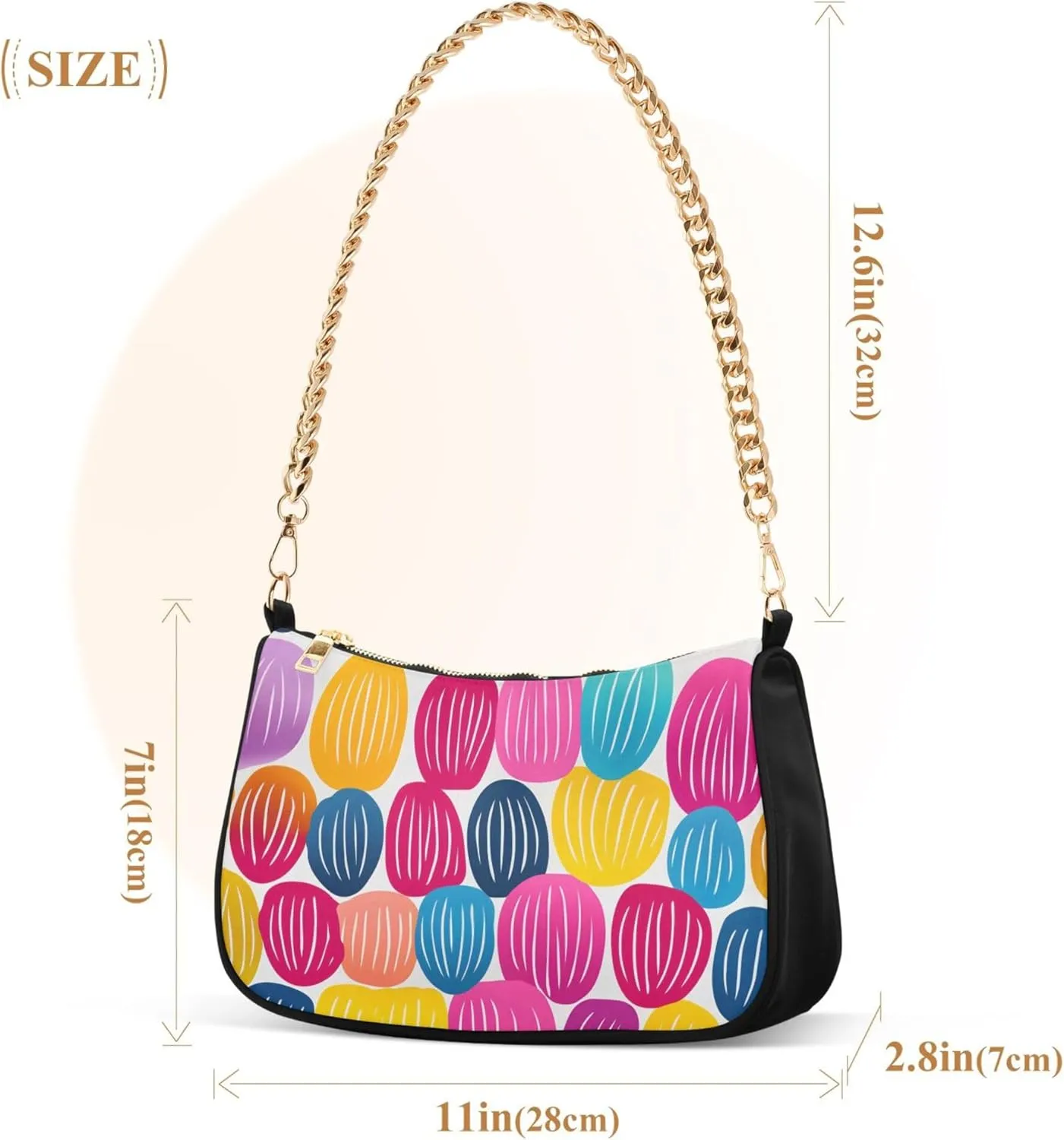 Women's Handbags Tote Crossbody Bag Stylish Purse Ladies Shoulder Bag Handbag 3d Neon Love Heart Crescent Bag