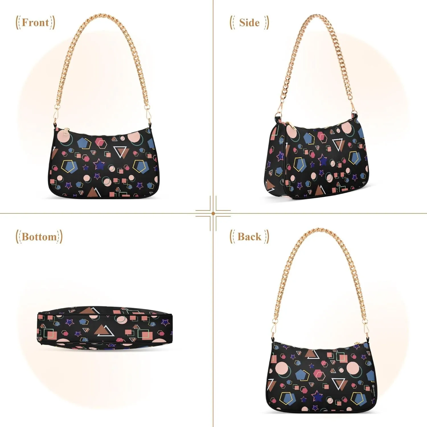 Women's Handbags Tote Crossbody Bag Stylish Purse Ladies Shoulder Bag Handbag Monochrome Checkerboard Crescent Bag