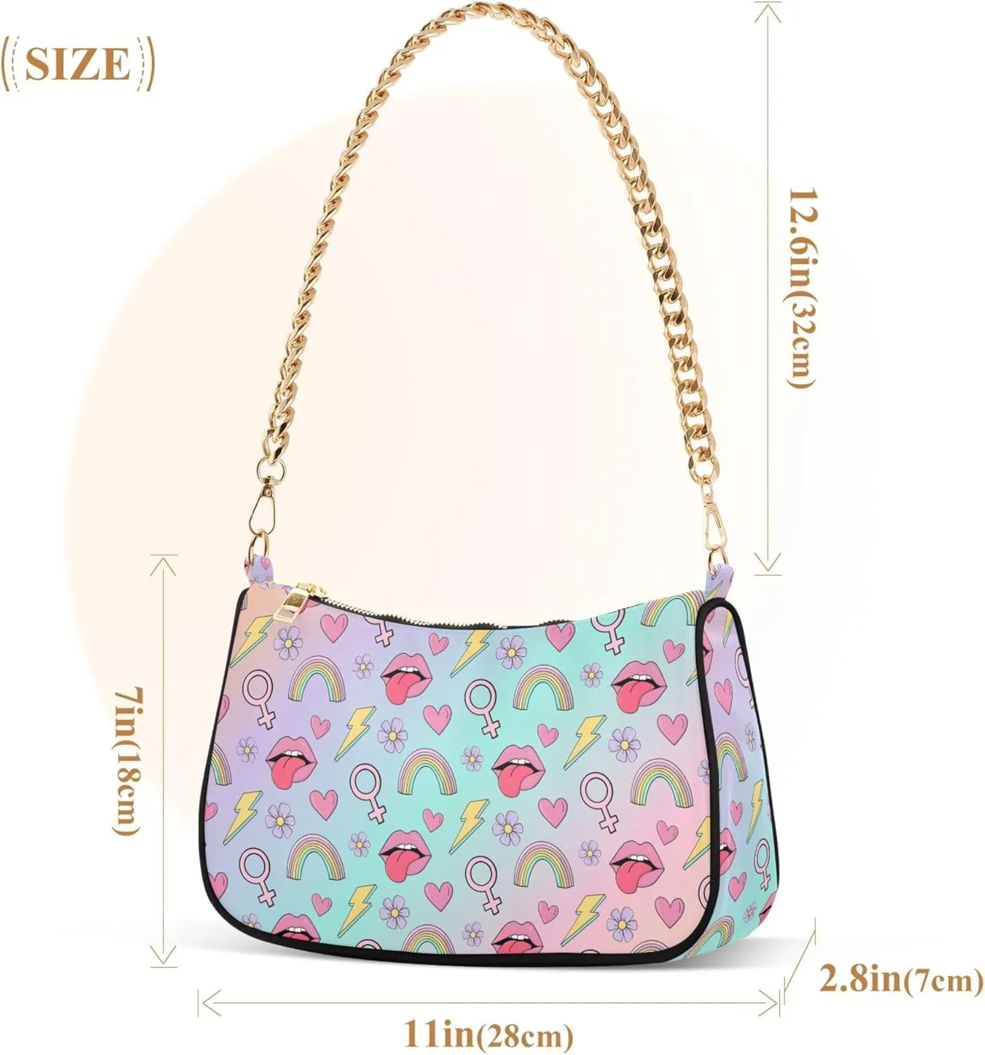 Women's Handbags Tote Crossbody Bag Stylish Purse Ladies Shoulder Bag Handbag Monochrome Checkerboard Crescent Bag