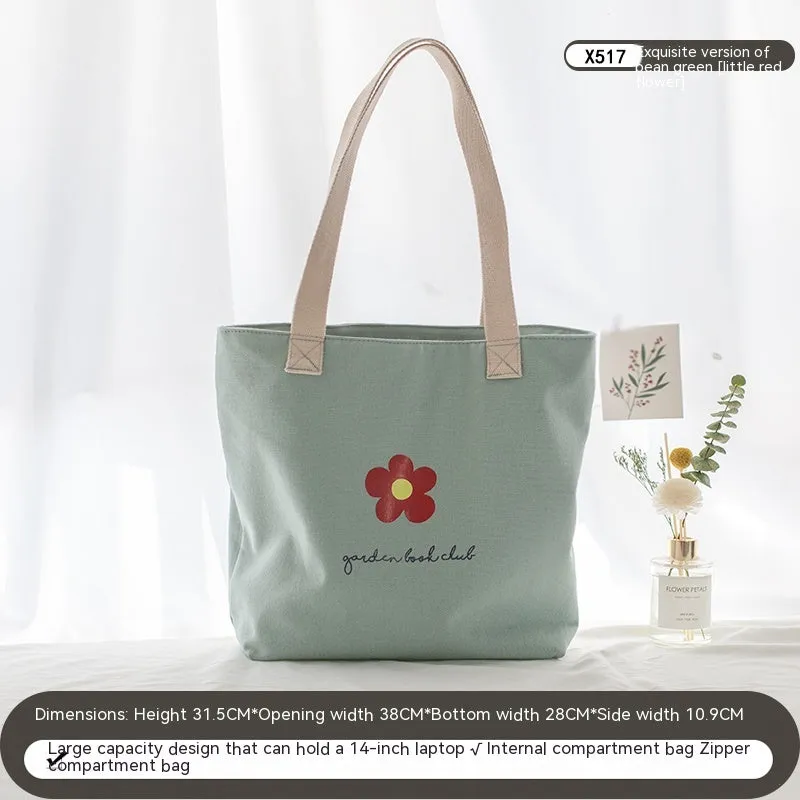 Women's Large Capacity Canvas Artistic Shoulder Tote Bag