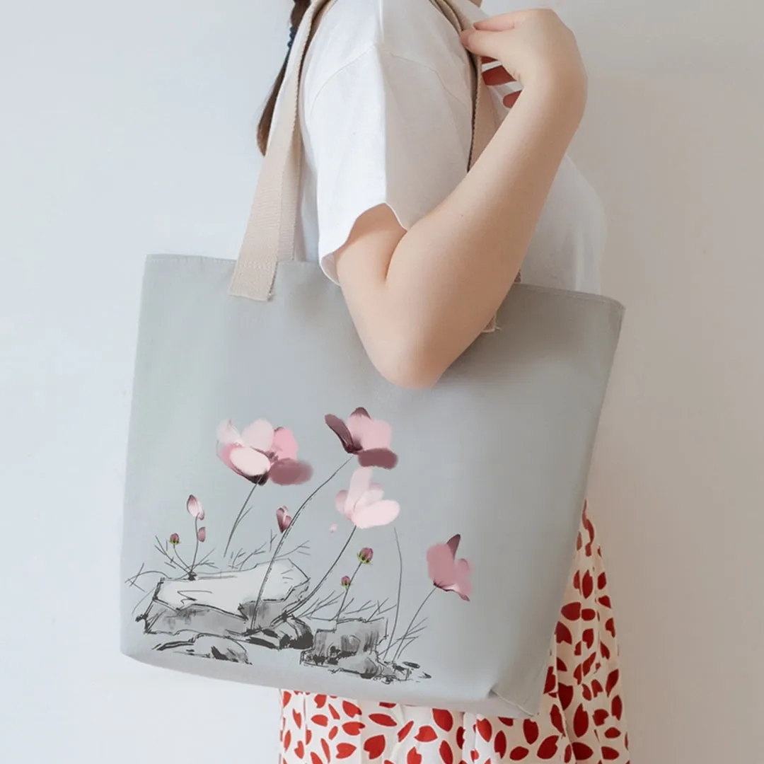 Women's Large Capacity Canvas Artistic Shoulder Tote Bag