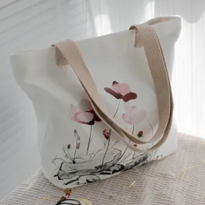 Women's Large Capacity Canvas Artistic Shoulder Tote Bag