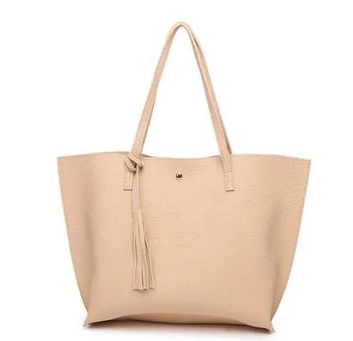 Women's Large Capacity Solid Color Shoulder Bag