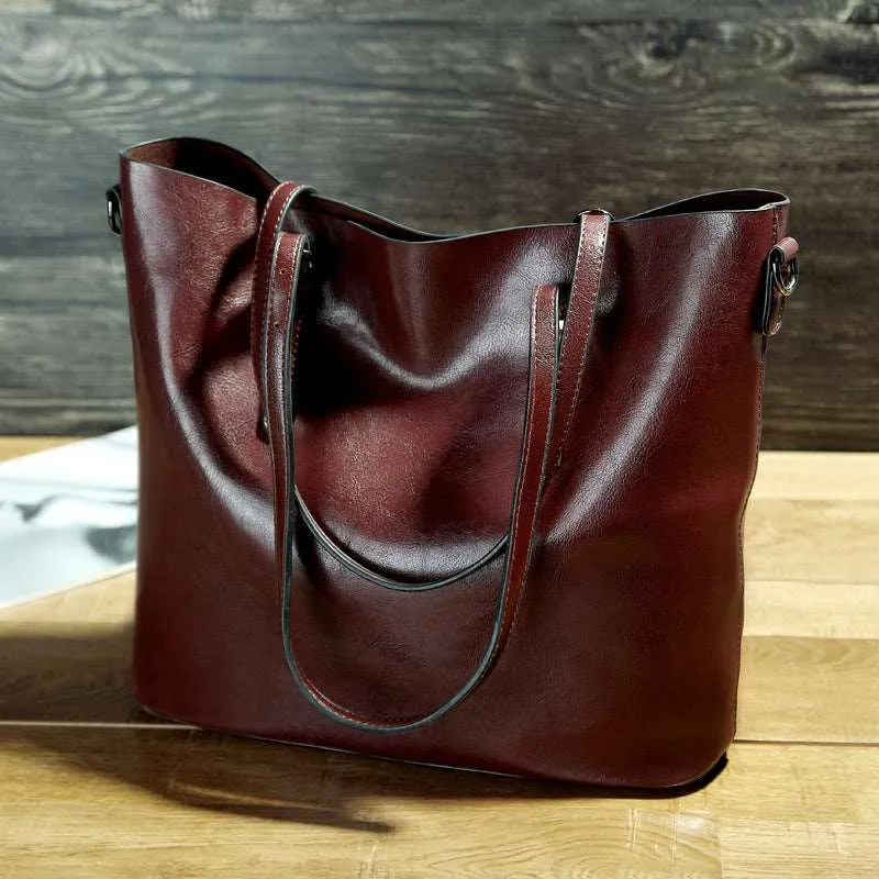 Women's Leather Minimalist Tote Bag