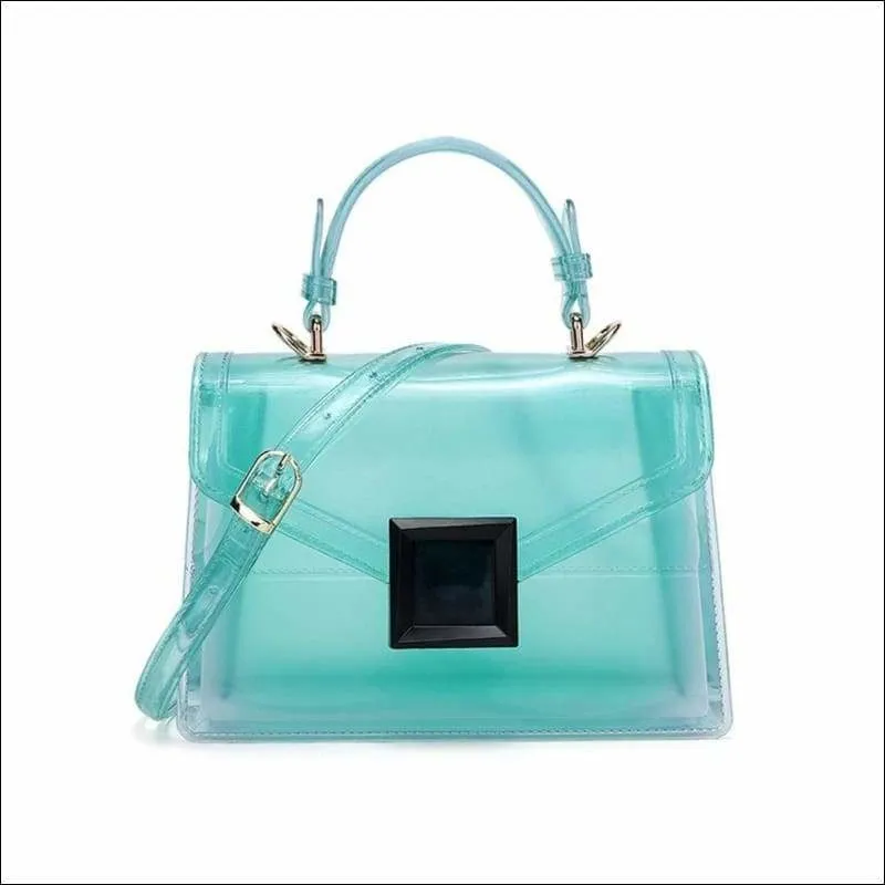Womens Transparent Jelly Top Handle Cross Body Shoulder Bag