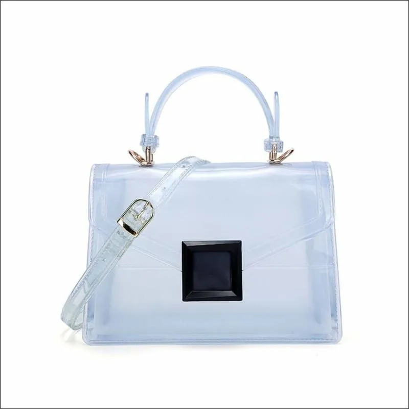 Womens Transparent Jelly Top Handle Cross Body Shoulder Bag