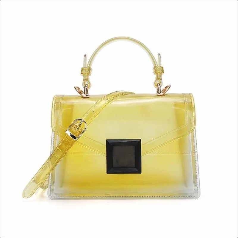Womens Transparent Jelly Top Handle Cross Body Shoulder Bag