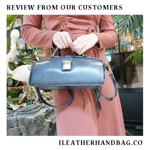 Women's Vintage Leather Doctor Bag Gladstone Bag Purse