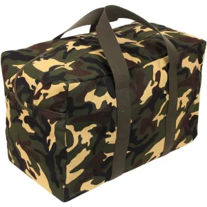 Woodland Camouflage - Canvas Parachute Cargo Bag Extra Large Duffle Bag 75L