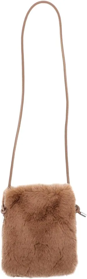 WRITWAA Plush Shoulder Bag Mobile Phone Case Woman Tote Bags for Women Shoulder Bags for Women Shoulder Bag Shoulder Bag for Women Storage Bag Polyester Brown