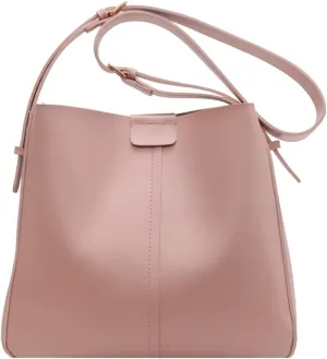 WUURAA Crossbody Bucket Bags for Women Vintage Small PU Leather Shoulder Bag Female Plain Handbags and Purses, Rose, rose
