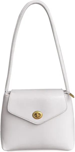 WUURAA Women PU Leather Shoulder Bags Fashion Bucket Bag Female Small Casual Forearm Bag Lady Summer Korean Style Handbag Ins, White