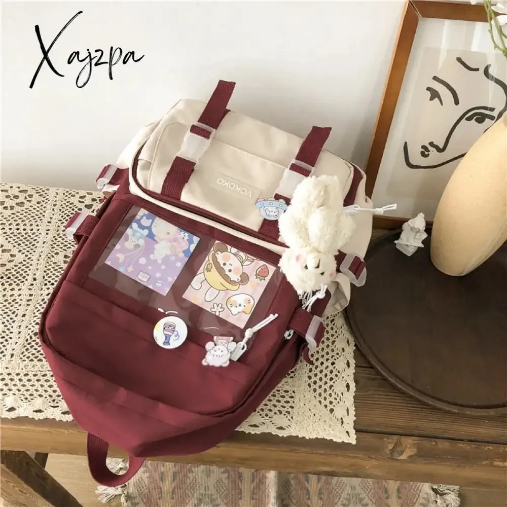 Xajzpa - Fashion Waterproof Women Backpack Teenager Girl Kawaii BookBag Laptop Rucksack Cute Student School Bag Mochila Female