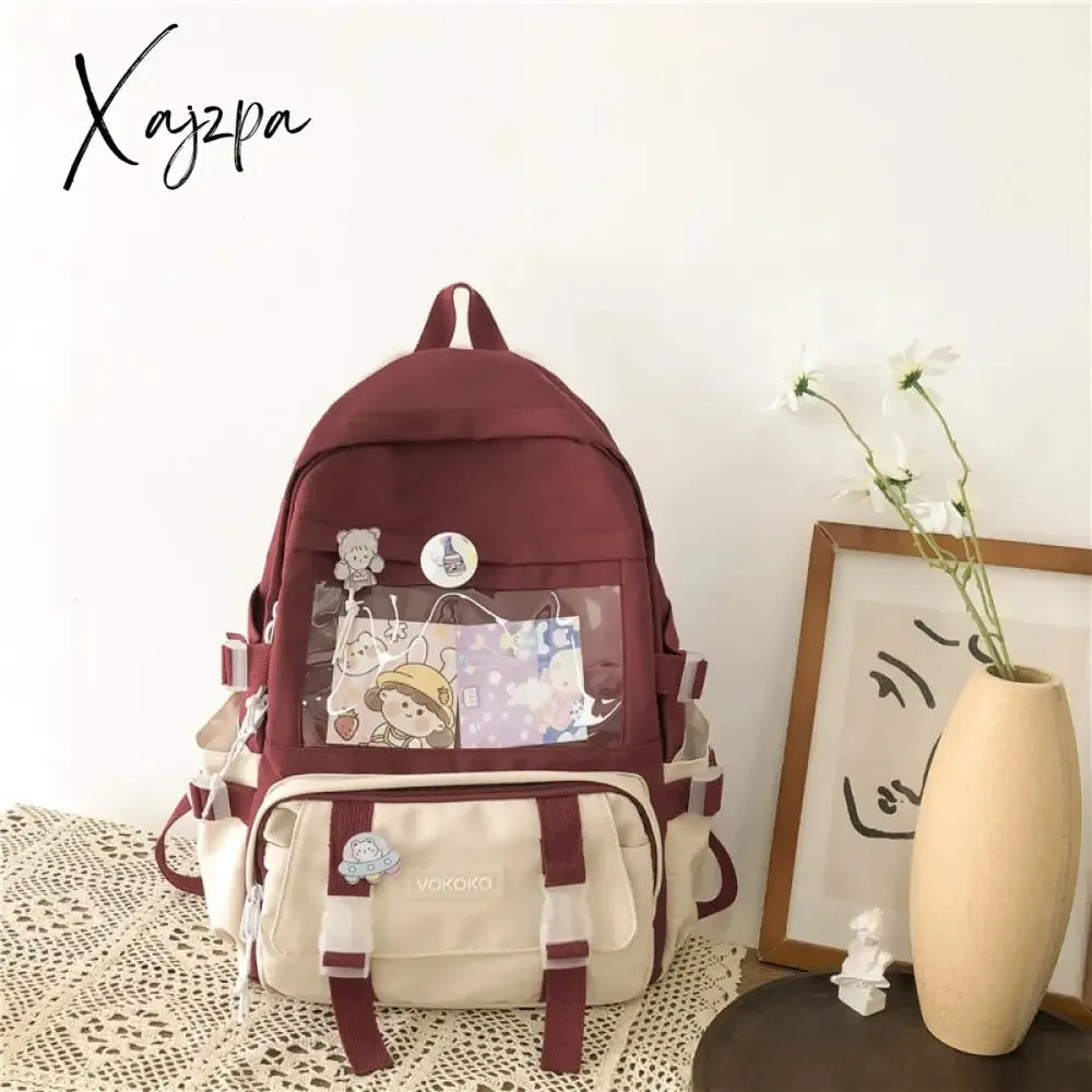 Xajzpa - Fashion Waterproof Women Backpack Teenager Girl Kawaii BookBag Laptop Rucksack Cute Student School Bag Mochila Female
