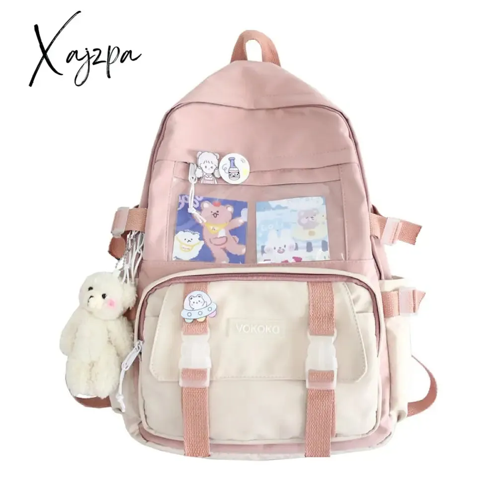 Xajzpa - Fashion Waterproof Women Backpack Teenager Girl Kawaii BookBag Laptop Rucksack Cute Student School Bag Mochila Female