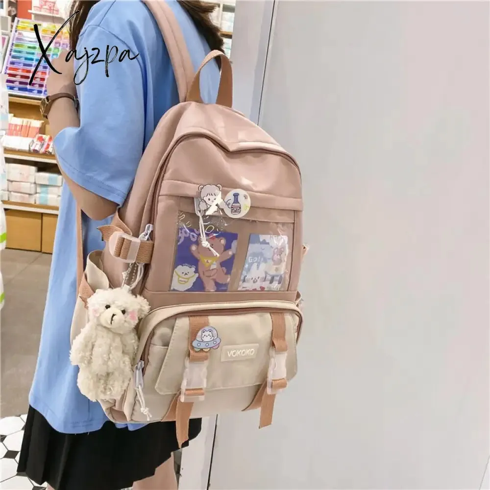 Xajzpa - Fashion Waterproof Women Backpack Teenager Girl Kawaii BookBag Laptop Rucksack Cute Student School Bag Mochila Female