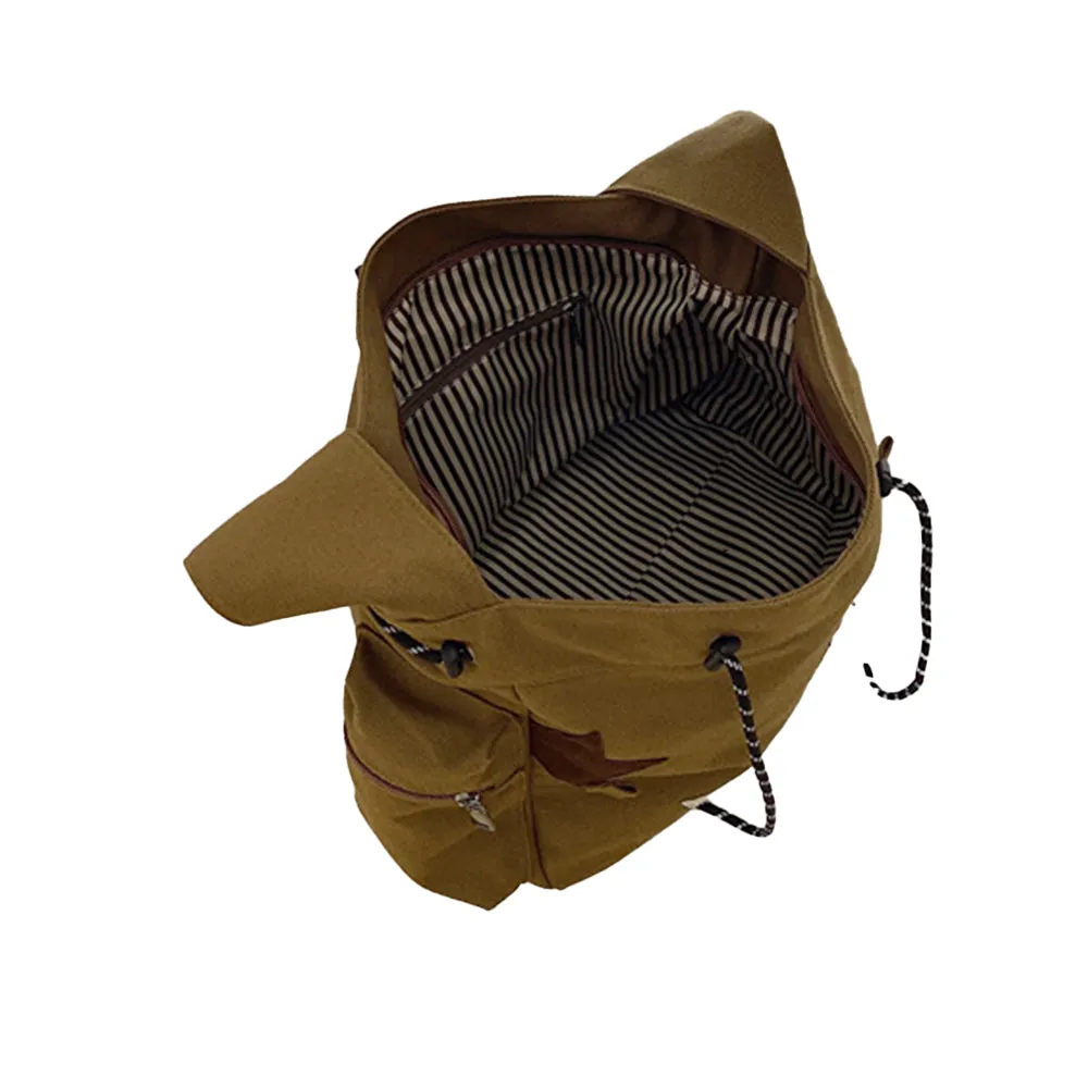 Y2K Canvas Messenger Bag Star Tote Bags Shoulder Travel Crossbody Bags for Women Brown