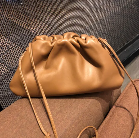 YAAGLE Fashion Female Real Leather Ruffled Drawstring Clutch Bag YG00265