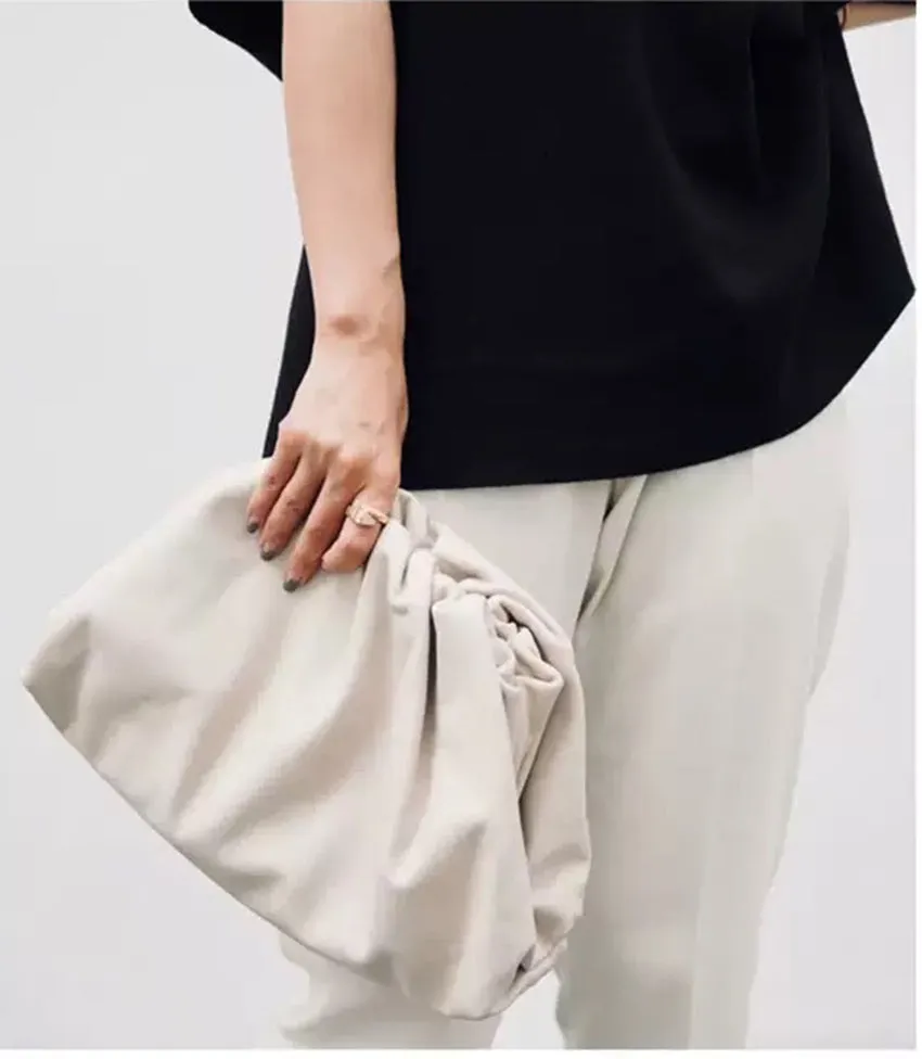 YAAGLE Fashion Female Real Leather Ruffled Drawstring Clutch Bag YG00265