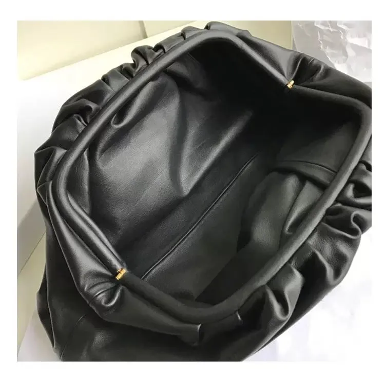 YAAGLE Fashion Female Real Leather Ruffled Drawstring Clutch Bag YG00265
