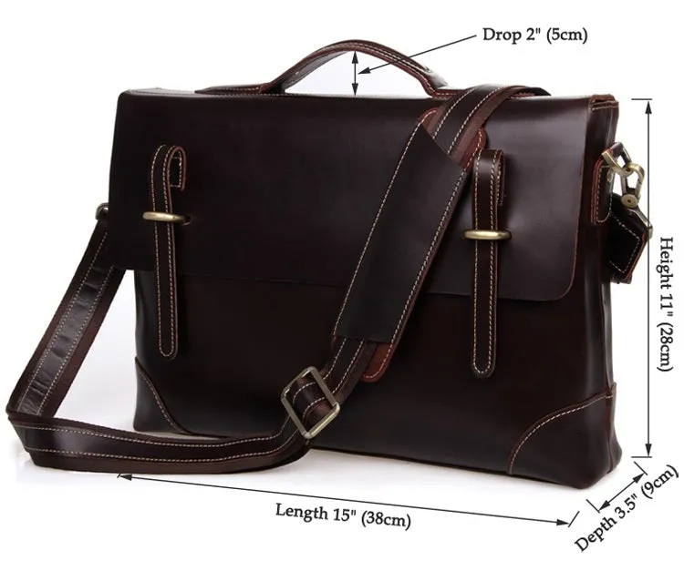 YAAGLE Men's Genuine Leather Business Briefcase Handbag YG7228Q