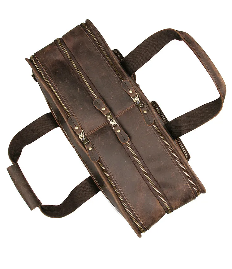 YAAGLE Multi-pockets Crazy Horse Leather Briefcase Handbag for Men YG7387