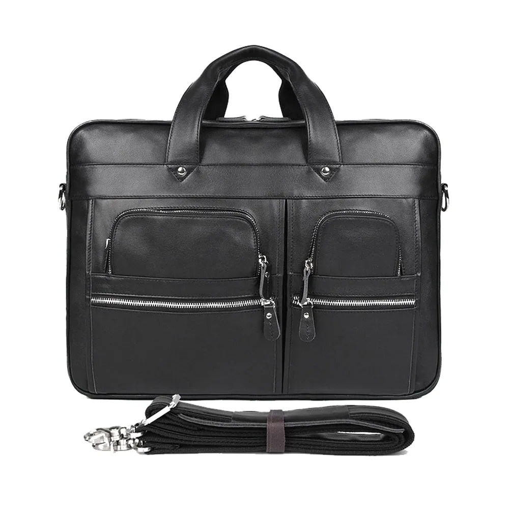 YAAGLE Multi-pockets Crazy Horse Leather Briefcase Handbag for Men YG7387