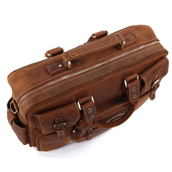 YAAGLE Multi-pockets Real Leather Hand Briefcase for Men YG7028