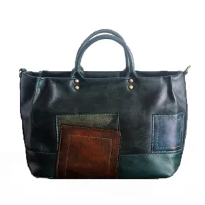 YAAGLE Women Personalized Real Leather Patchwork Handbag YGPD2107