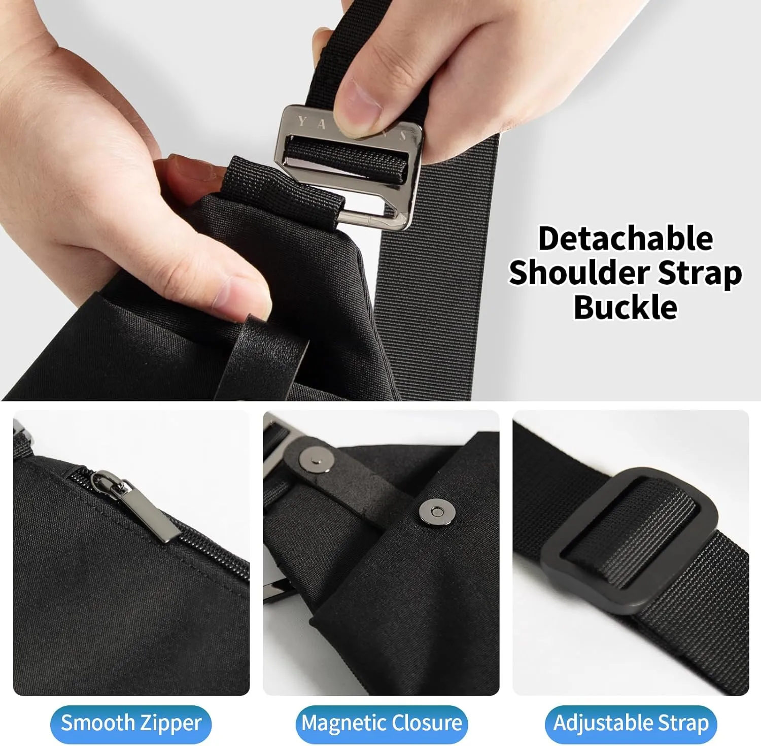 YaKuss Anti-Theft Crossbody Bag for Men and Women, Sling Bag with Adjustable Strap, Water-Resistant Travel Purse