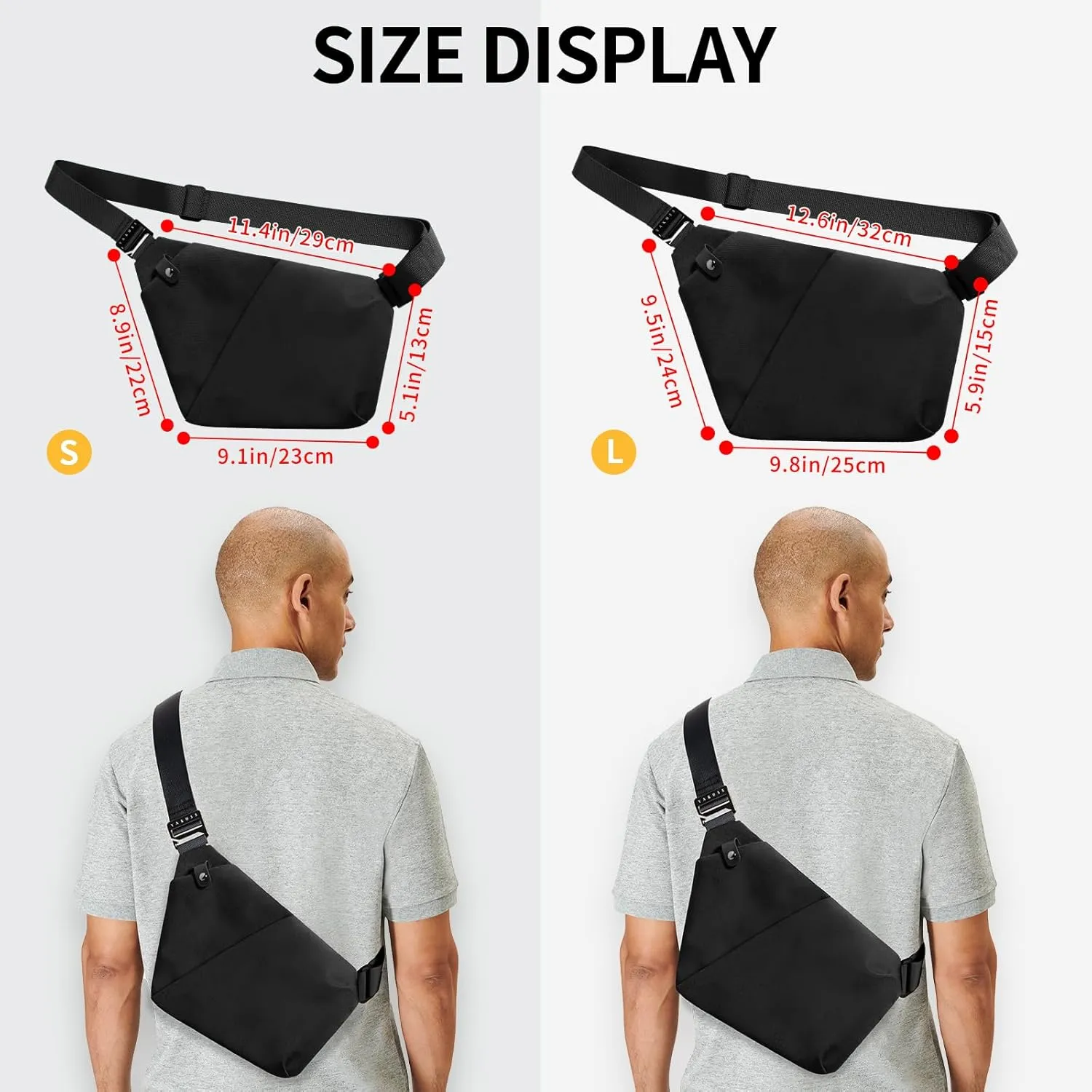 YaKuss Anti-Theft Crossbody Bag for Men and Women, Sling Bag with Adjustable Strap, Water-Resistant Travel Purse