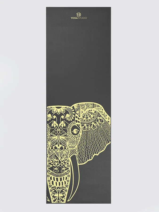 Yellow Elephant Yoga Mat - Grey & Yellow