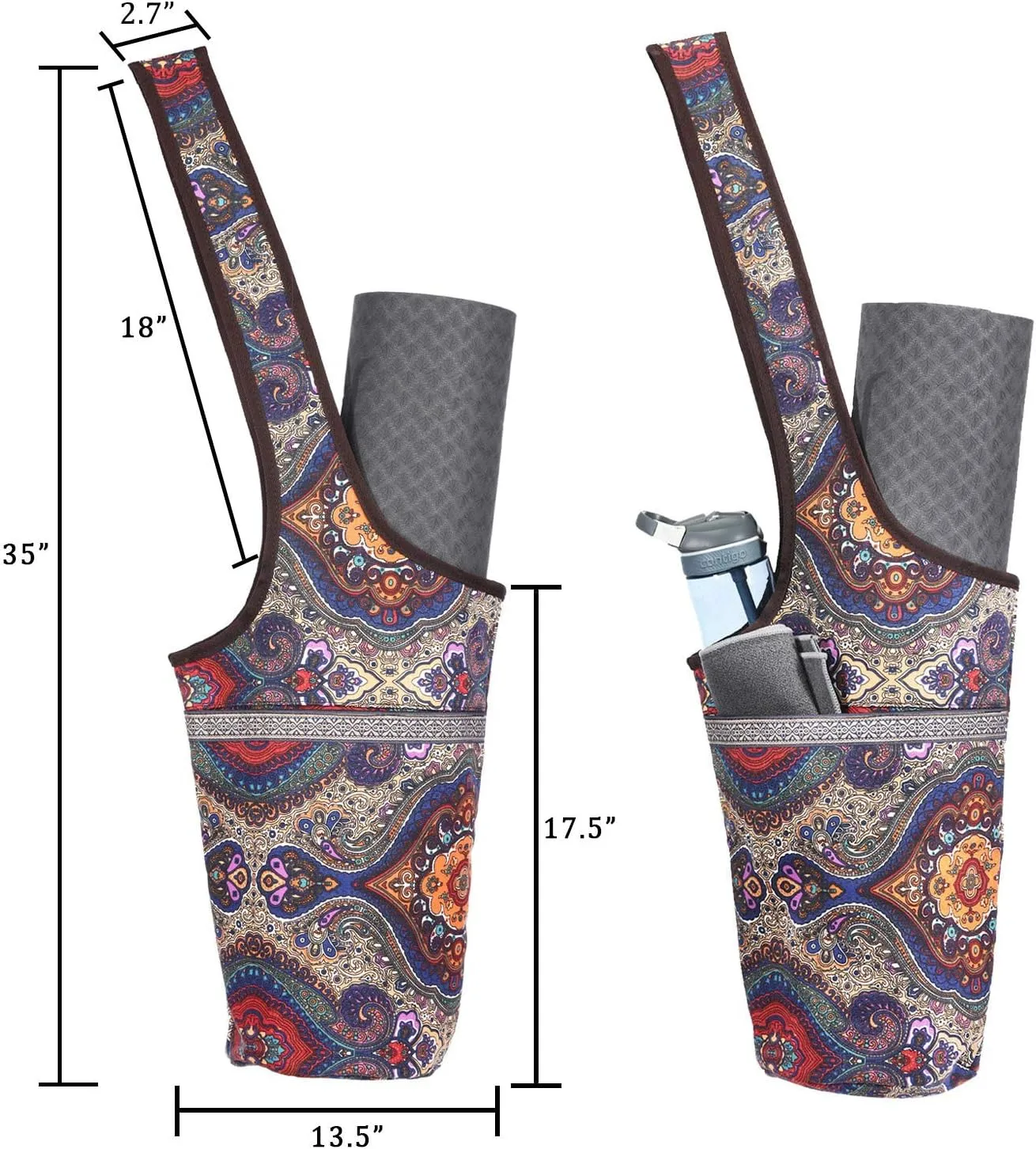 Yoga Mat Bag with Large Size Pocket and Zipper Pocket