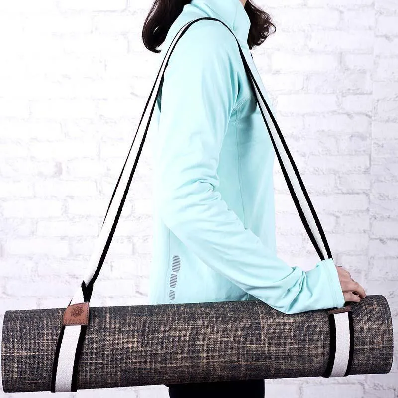 Yoga Mat Carry Strap Black White