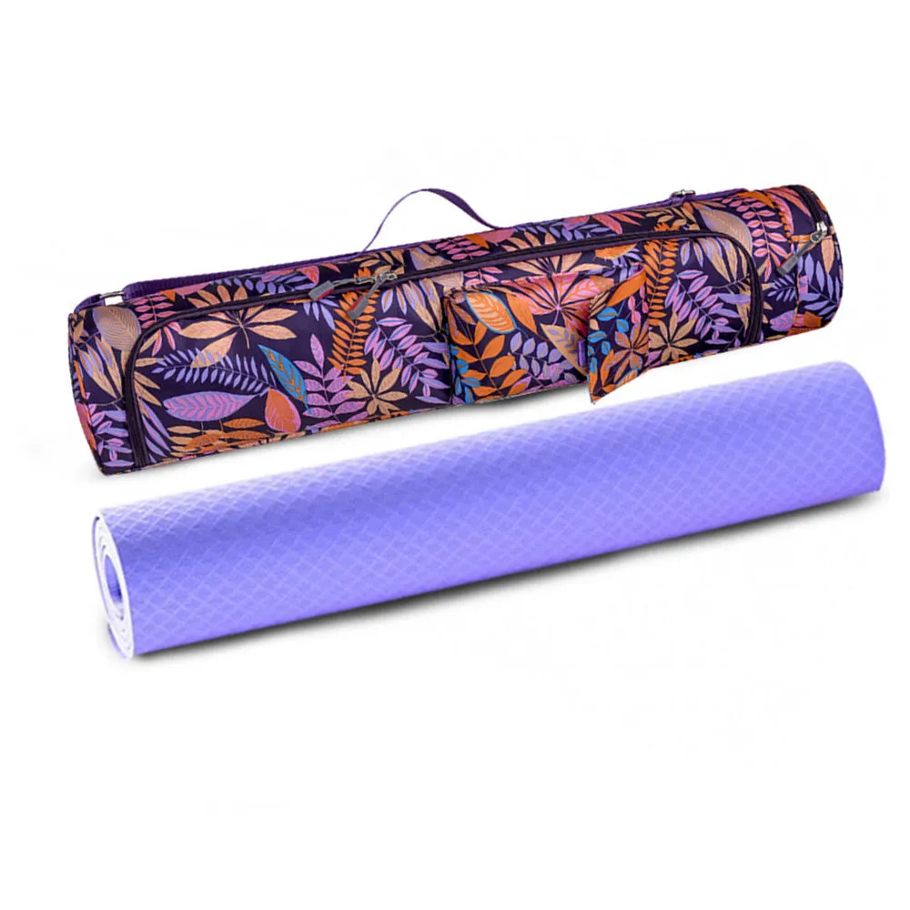 Yoga Mat Storage Bag Zipper Travel Yoga Mat Carrier Bag for Class Workout Park Style 2