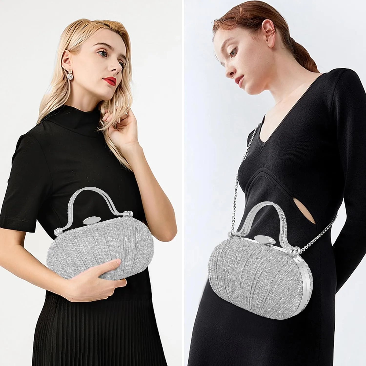 YYW Women's Evening Bag Wedding Clutch Bag with Chain Evening Bags
