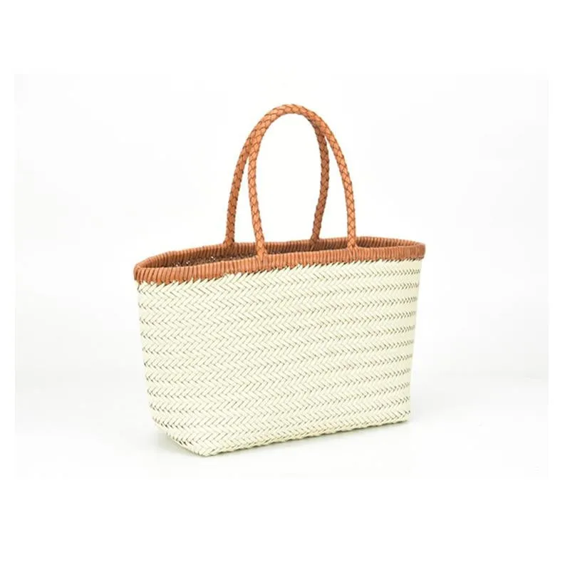 Zephyra | Handwoven Straw & Leather Tote Bag