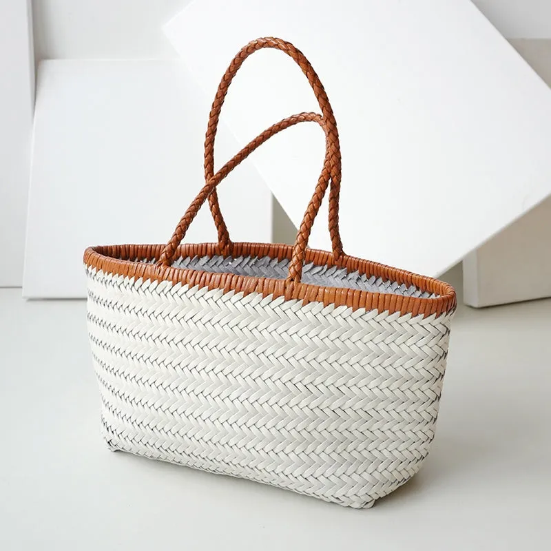 Zephyra | Handwoven Straw & Leather Tote Bag