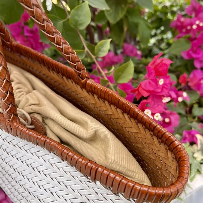Zephyra | Handwoven Straw & Leather Tote Bag