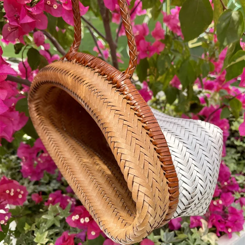 Zephyra | Handwoven Straw & Leather Tote Bag