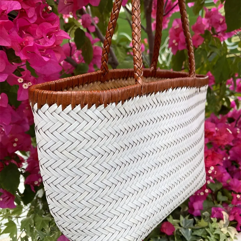 Zephyra | Handwoven Straw & Leather Tote Bag
