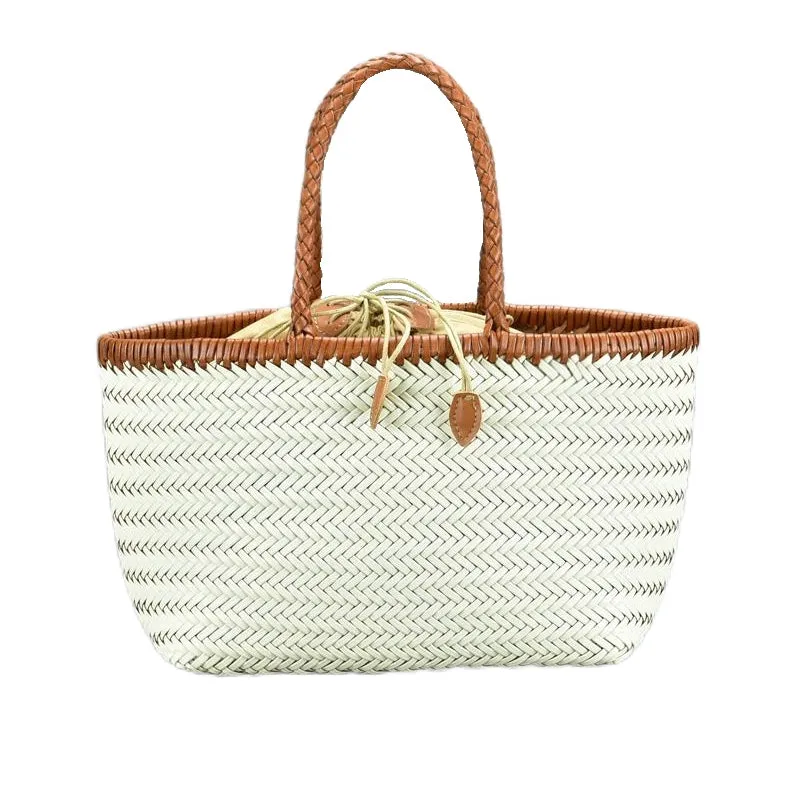 Zephyra | Handwoven Straw & Leather Tote Bag