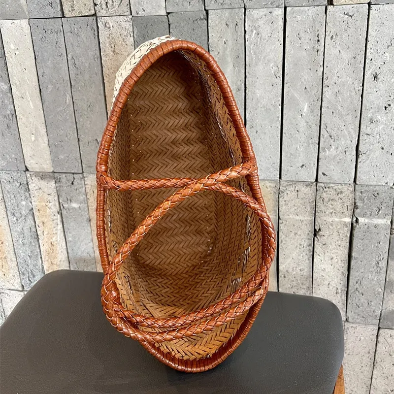 Zephyra | Handwoven Straw & Leather Tote Bag