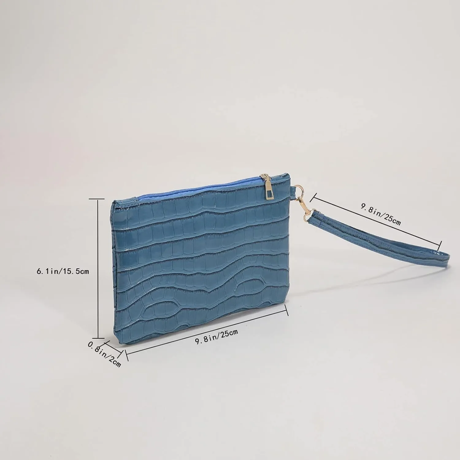 Zylione Fashion Women Faux Leather Plain Stone Pattern Underarm Bag Phone Bag Envelope Bag Clutch Bag Go Cart Belt Clutch
